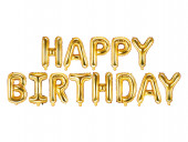 Balão Foil Happy Birthday Dourado
