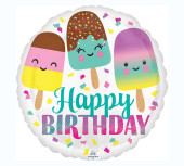 Balão Foil Happy Birthday Gelados 43cm