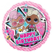 Balão Foil Happy Birthday LOL Surprise 43cm