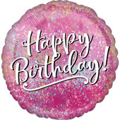 Balão Foil Happy Birthday Pink Fabulous 43cm