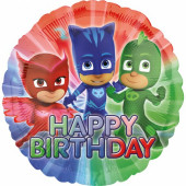 Balão Foil Happy Birthday PJ Masks 43cm