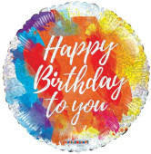Balão Foil Happy Birthday To You Holográfico 18"