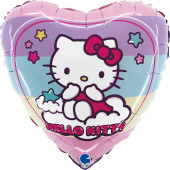 Balão Foil Hello Kitty Coração Rainbow