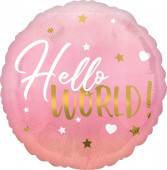 Balão Foil Hello World Rosa 43cm