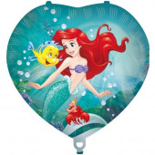 Balão Foil Princesas Ariel coração 46cm