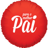 Balão Foil Redondo Para o Melhor Pai vermelho