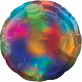 Balão Foil Redondo Rainbow Iridescente 45cm