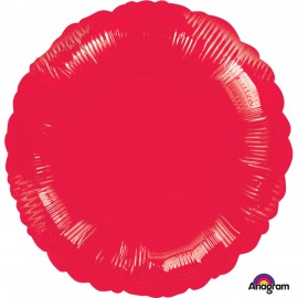 Balão Foil Redondo Vermelho Metalizado 43cm