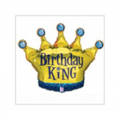 Balão Foil SuperShape Birthday King 91cm