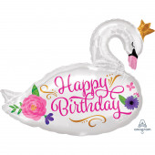 Balão Happy Birthday Cisne