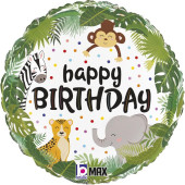 Balão Happy Birthday Selva 45cm