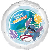 Balão Happy Birtyday Stitch Surf 45cm