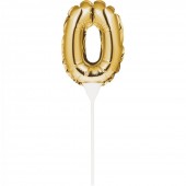 Balão nº 0 Dourado Topper Bolo