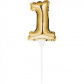 Balão nº 1 Dourado Topper Bolo