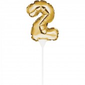 Balão nº 2 Dourado Topper Bolo