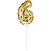 Balão nº 6 Dourado Topper Bolo