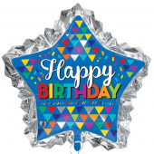 Balão Super Shape Padrões Happy Birthady 34