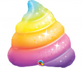 Balão Supershape Emoji Poop Arco Iris 76cm