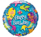 Balão Supershape Happy Birthday Sereia