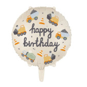 Balão Veículos Construção Happy Birthday 18"(45cm) Balão Veículos Construção Happy Birthday 18"(45cm)