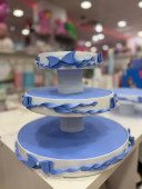 Bases Com 3 Alturas em EVA Lacinhos Azul