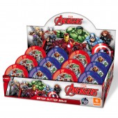 Bola com água, purpurina e luz 7cm Avengers sortido