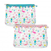 Bolsa Necssaire transparente Flamingo sortido