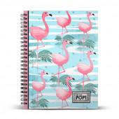 Caderno A4 30 cm Oh My Pop - Florida flamingos