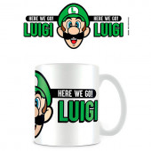 Caneca Cerâmica Here We Go Luigi Super Mario