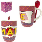 Caneca com Colher Mãe Tu És Tudo Para Mim