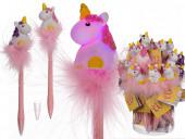 Caneta unicornio com led