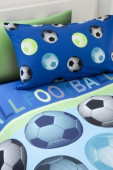 Capa de Edredon e Fronha Futebol Azul Solteiro