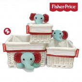 Cesto de vime Fisher Price - Conjunto Elefante