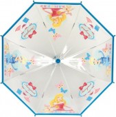 Chapeu Chuva Manual Transparente Princesas Disney Azul