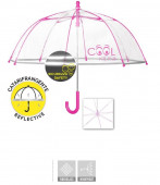 Chapéu Chuva Manual Transparente Rosa 42cm