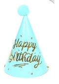 Chapéu Happy Birthday pom pom