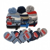 Conj. Gorro com pompom + Luvas - sortido