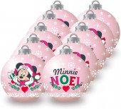Conjunto 10 Bolas Natal Rosas Minnie