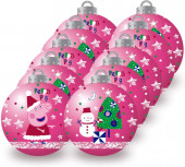 Conjunto 10 Bolas Natal Rosas Porquinha Peppa