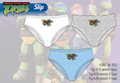 Conjunto 3 Cuecas Slips Menino Tartarugas Ninja