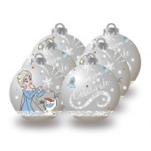 Conjunto 6 Bolas Natal Prateadas Frozen