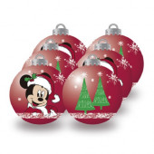 Conjunto 6 Bolas Natal Vermelhas Mickey