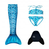 Conjunto Cauda Sereia Deluxe Azul e biquini