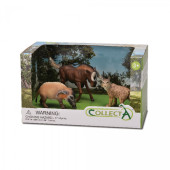 Conjunto Figuras 3 Animais Selvagens - Gnu Preto