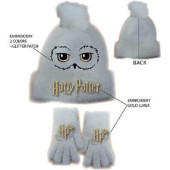 Conjunto Gorro e Luvas Harry Potter Hedwig