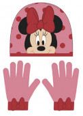 Conjunto Gorro e Luvas Minnie Laço