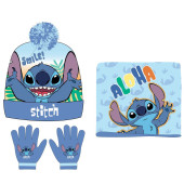 Conjunto Gorro, Gola e Luvas Stitch