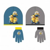 Conjunto Gorro + Luvas Azul Minions