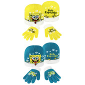 Conjunto Gorro + Luvas Bob Esponja