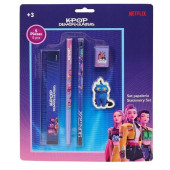 Conjunto Papelaria Guerreiras K-pop 5 Peças